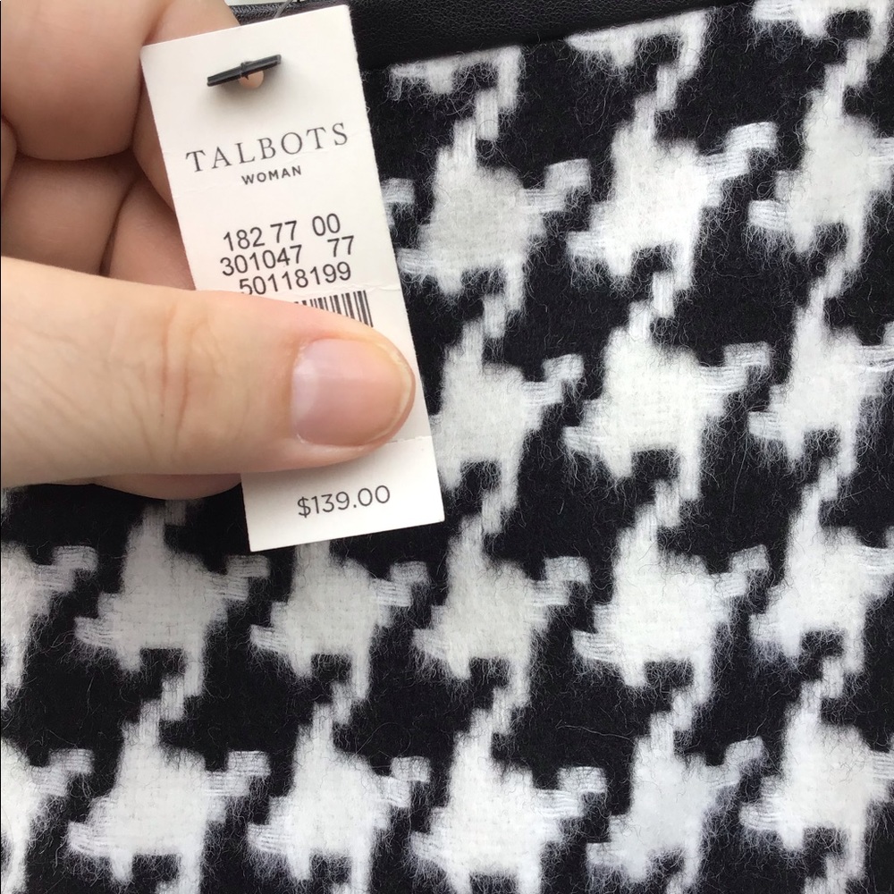 NWT Talbots Black & White Houndstooth Wool Lined - Picture 6 of 7